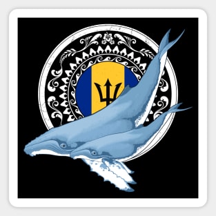 Humpback Whale Flag of Barbados Magnet